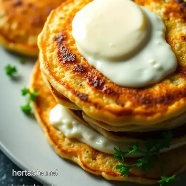 Savory Cottage Cheese Pancakes presentation