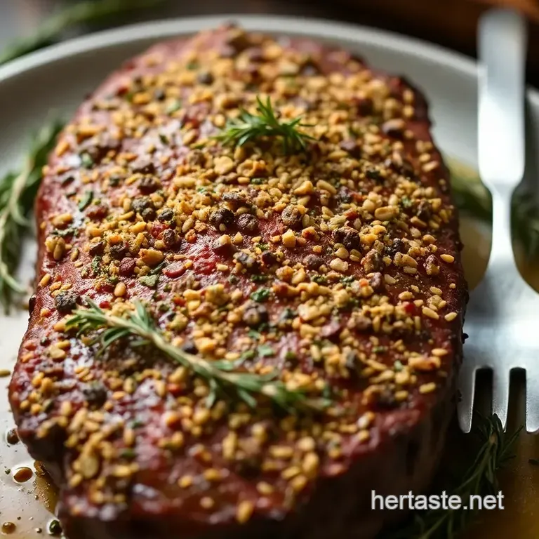Savory Herb-Crusted Tri Tip Roast - A Flavorful Feast presentation