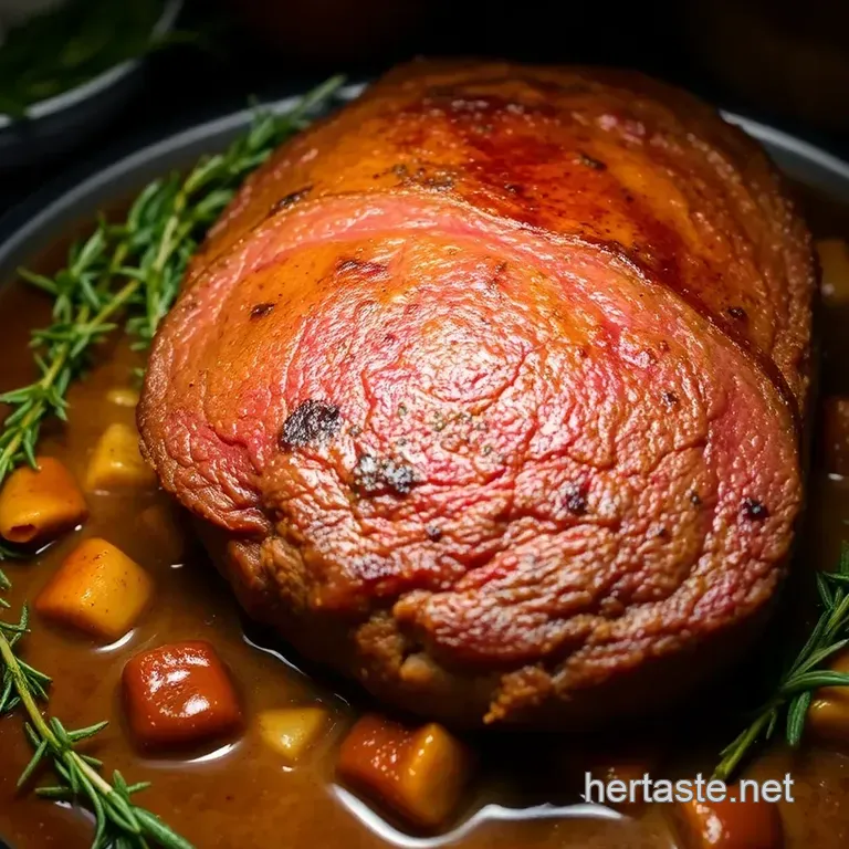 Savory Oven-Roasted Beef Top Round Roast presentation