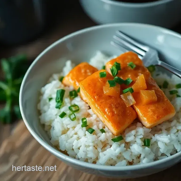 Savory Salmon Rice Bowl with Fresh Veggies and a Zesty Ginger Soy Drizzle