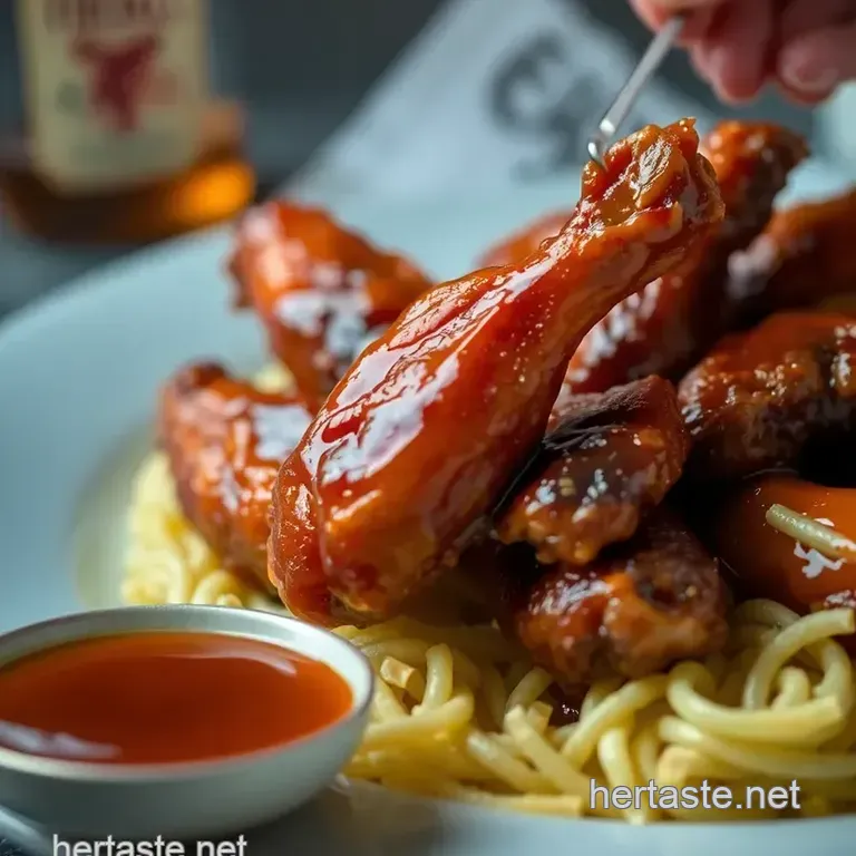 Scorching Fireball Whiskey Glazed Chicken Wings presentation
