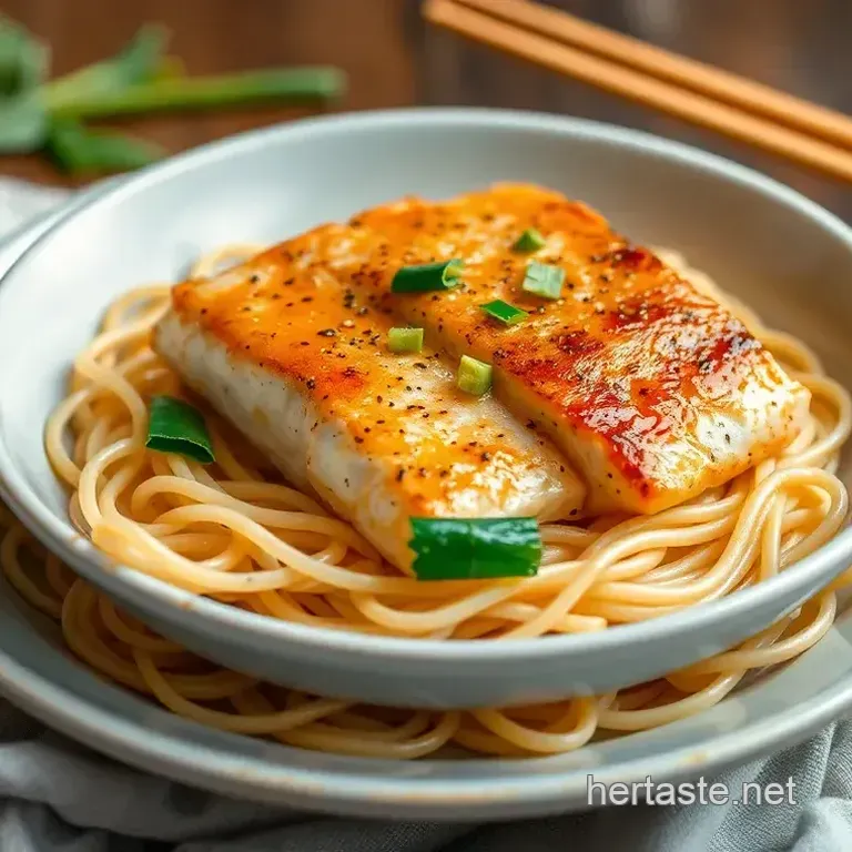 Sear Salmon in Lemongrass with Noodles