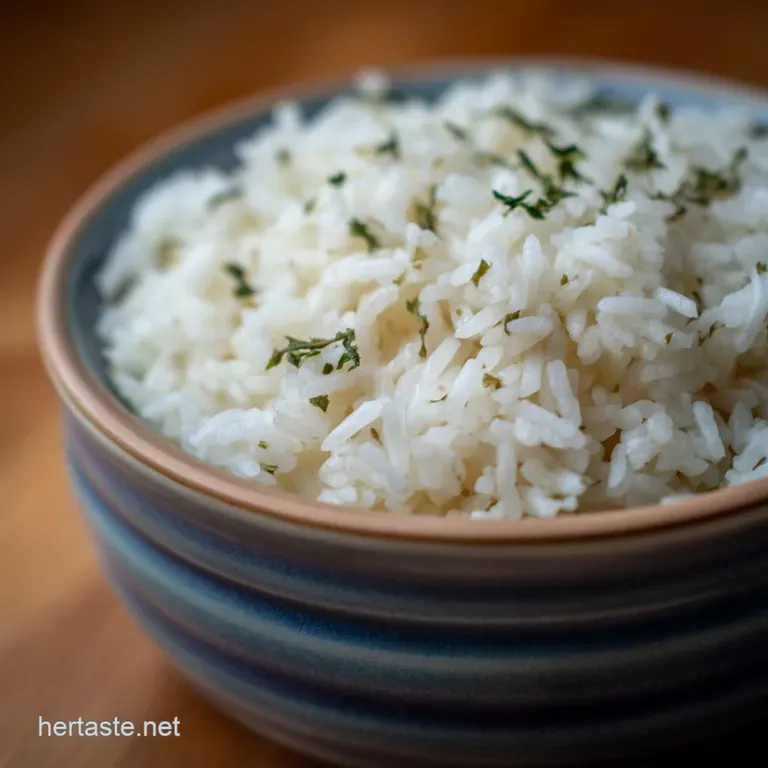Seasoned White Rice Preparation: Buttery Herbs presentation