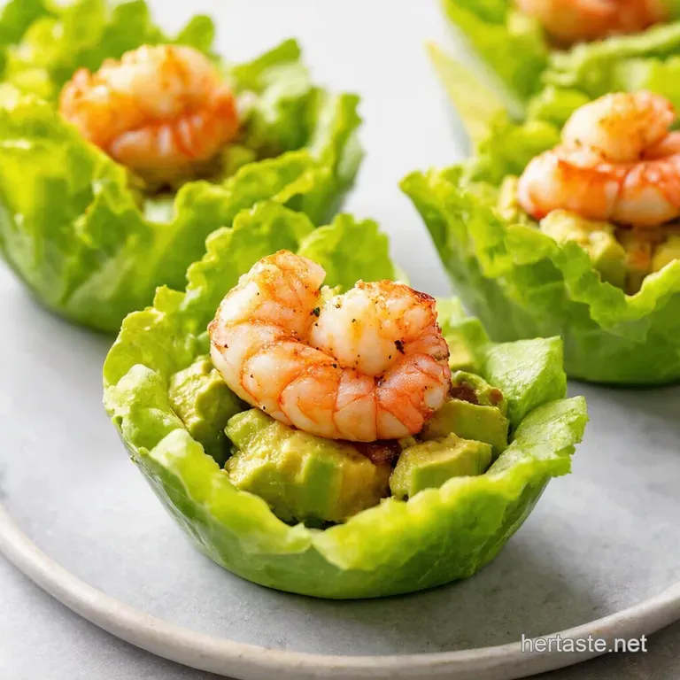 Shrimp Avocado Lettuce Cups with Zesty Lime Dressing