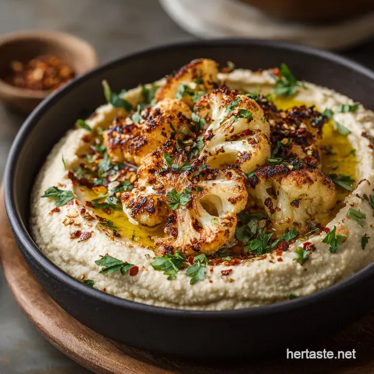 The Great Imposter Silky Keto Paleo Roasted Cauliflower Hummus presentation