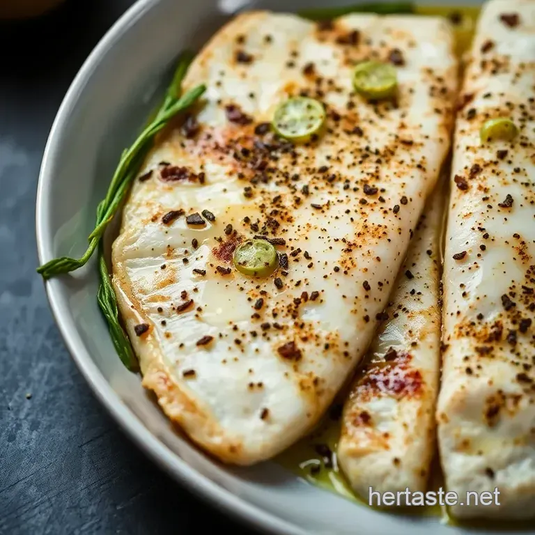 Simple Yet Sumptuous Broiled Flounder with Lemon Herb Butter presentation