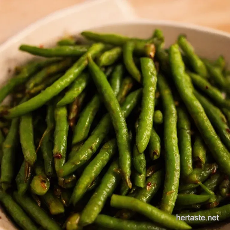 Sizzling Green Beans with Garlic Lemon presentation