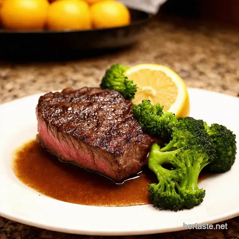 Sizzling Lemon Garlic Butter Steak with Perfect Broccoli presentation
