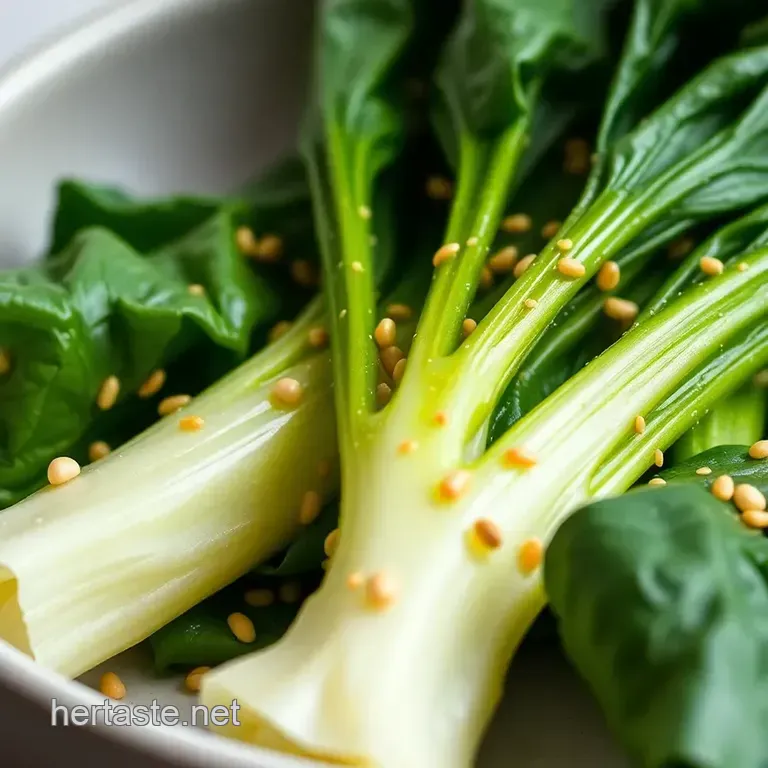 Sizzling Sesame Bok Choy presentation