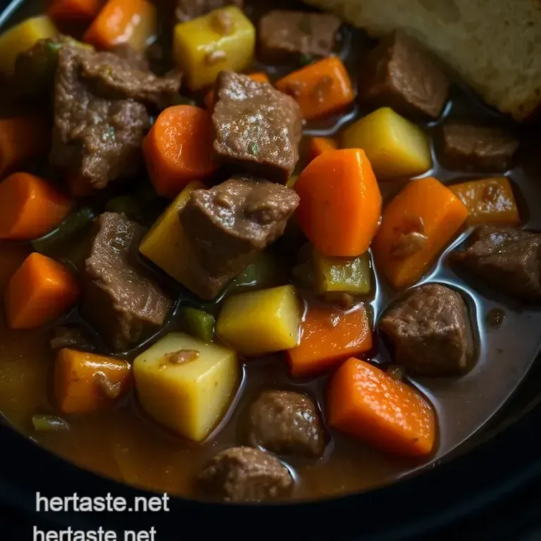 Slow-Cooked Beef and Vegetable Stew: a Hearty Classic for the Soul presentation
