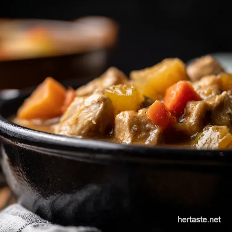 Slow Cooker Butternut Squash Apple Cider Chicken Stew