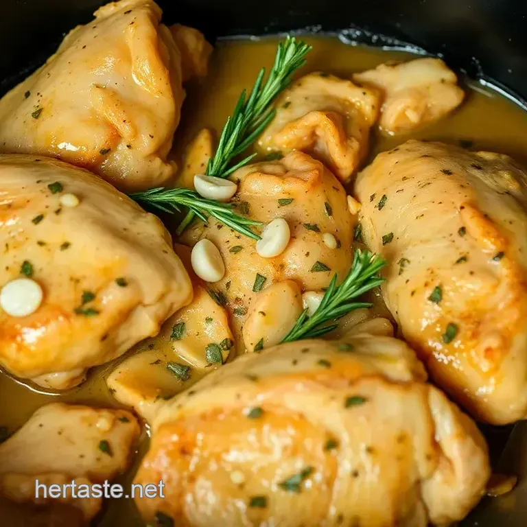 Slow Cooker Chicken Thighs with Savory Herbs and Garlic