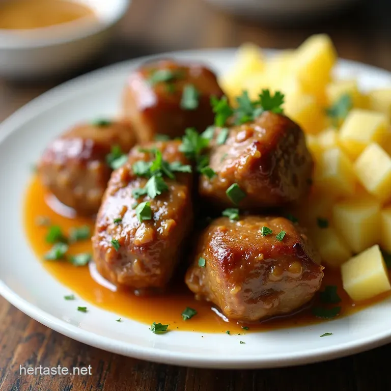 Slow Cooker Garlic Butter Beef Bites Creamy Potatoes