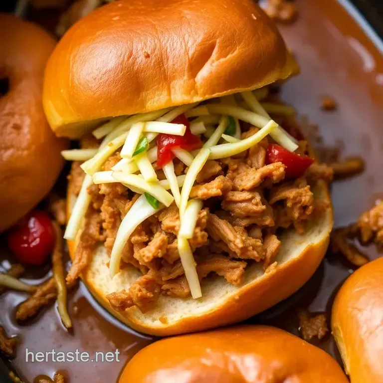 Slow Cooker Pulled Pork Sliders with Tangy Coleslaw presentation