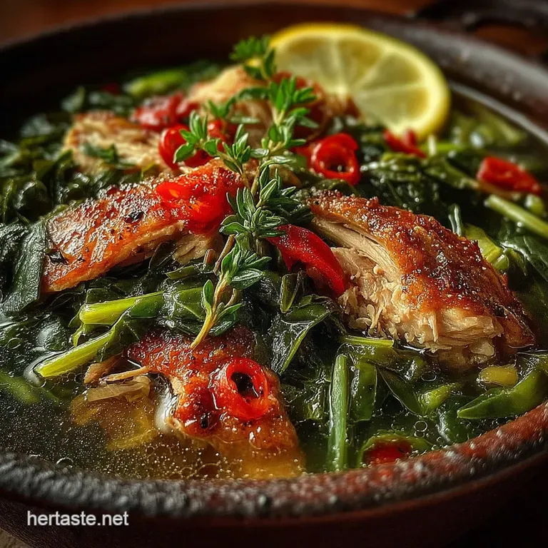 SlowSimmered Southern Greens The Real Deal with Smoked Turkey Pot Liquor presentation