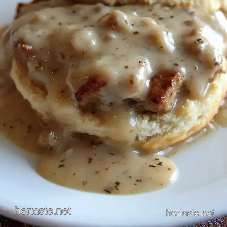 Southern Comfort: Buttermilk Biscuits with Creamy Sausage Gravy presentation
