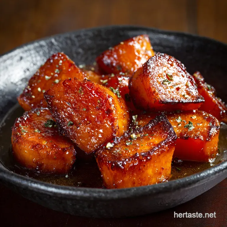 Southern Oven Candied Sweet Potatoes the Stickysweet Maple Glaze Recipe presentation