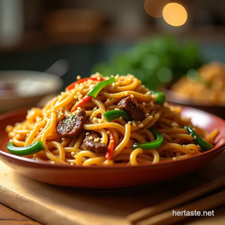 Speedy Beef Lo Mein Takeout Fakeout in Under 30 Minutes presentation
