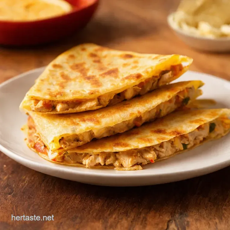 Speedy Cheesy Chicken Quesadillas presentation