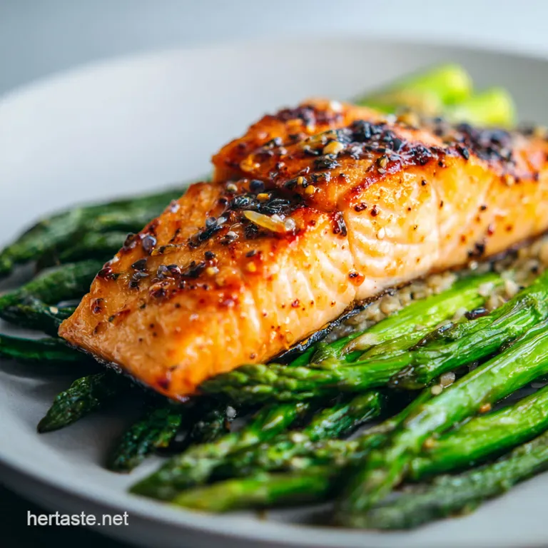 Speedy Lemon Herb Salmon with Asparagus presentation