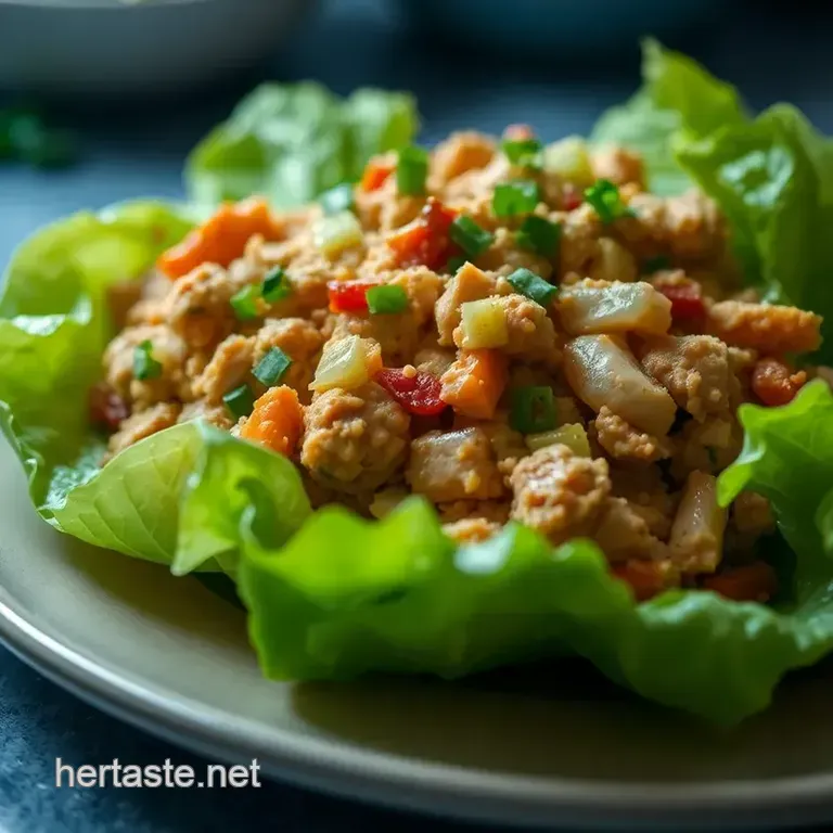 Speedy & Savoury Chicken Lettuce Wraps presentation