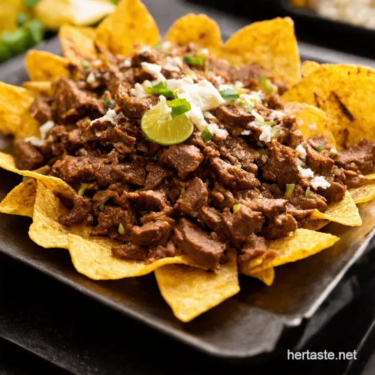 Speedy Smoky Beef Nachos Supreme presentation