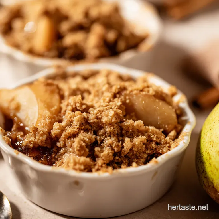 Spiced Pear Gingerbread Crumble