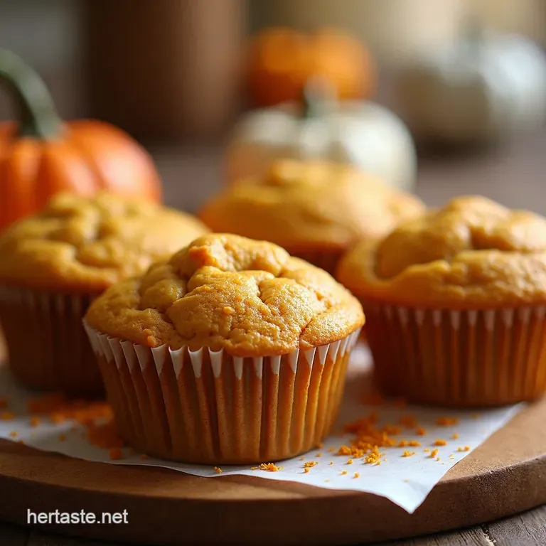Spiced Pumpkin Cream Cheese Swirl Muffins presentation