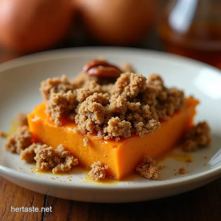 Spiced Sweet Potato Casserole with Pecan Crumble presentation
