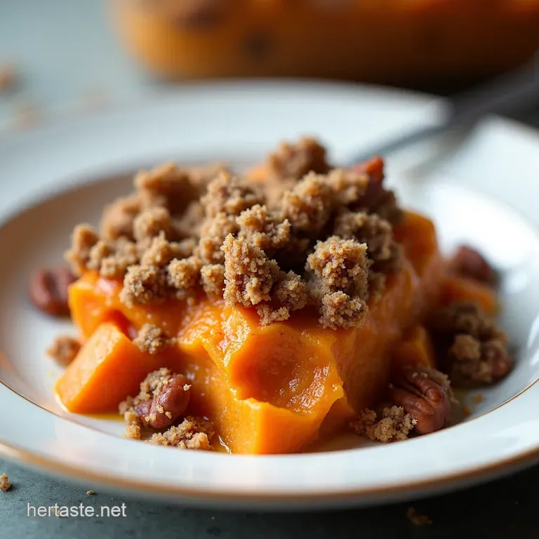 Spiced Sweet Potato Casserole with Pecan Crumble