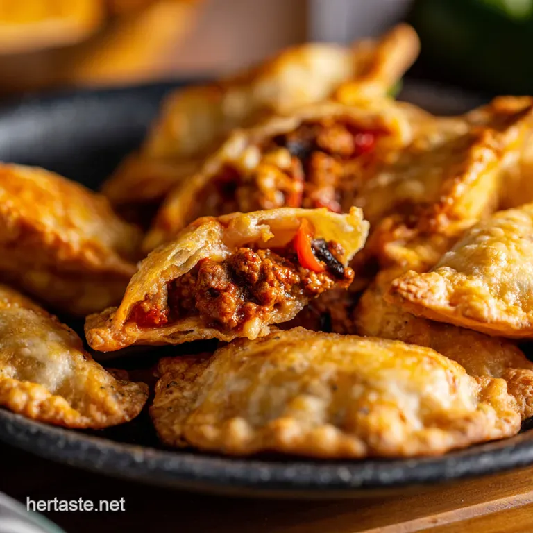 Spicy Chorizo Manchego Empanadas with Chipotle Crema presentation