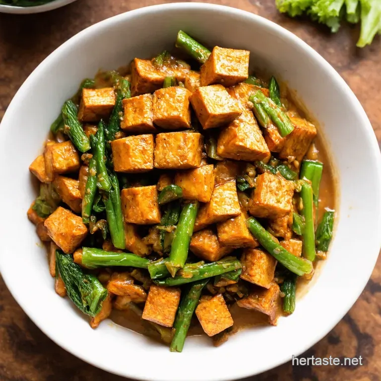 Spicy Tahini Tofu Stir Fry presentation