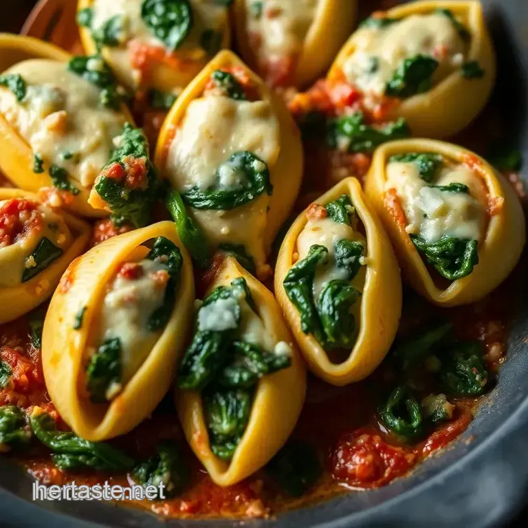 Spinach and Ricotta Stuffed Shells presentation