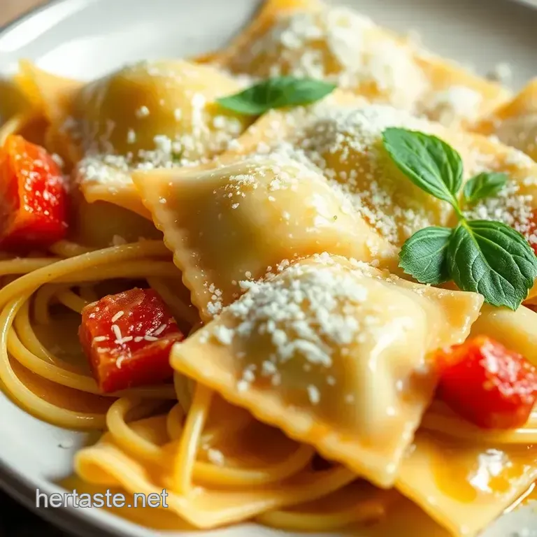Spinach & Ricotta Ravioli with Brown Butter Sage Sauce presentation