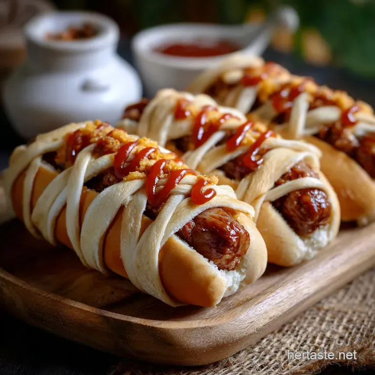 Mummy Hot Dogs: the Easiest Wrapped Recipe presentation