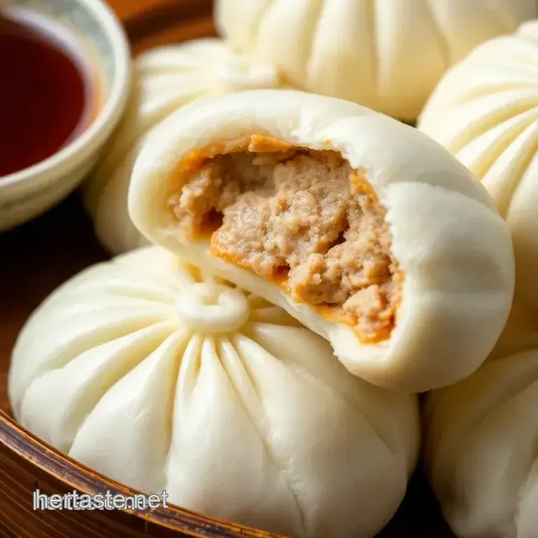 Steam Pork Buns - Deliciously Soft & Flavorful presentation