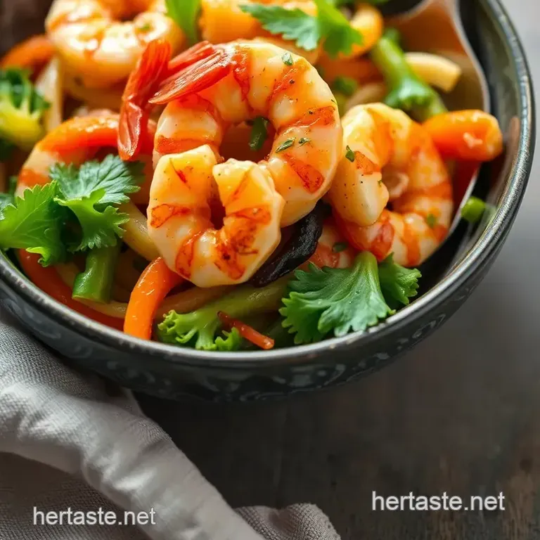 Steam Shrimp & Veggies – Quick & Healthy presentation
