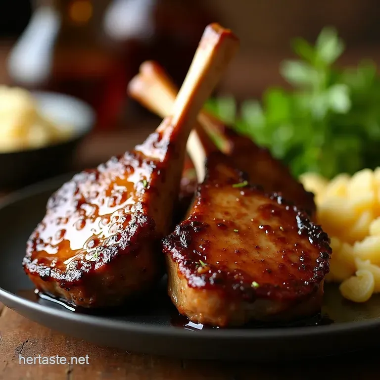 Sticky Honeygarlic Loin Chops presentation