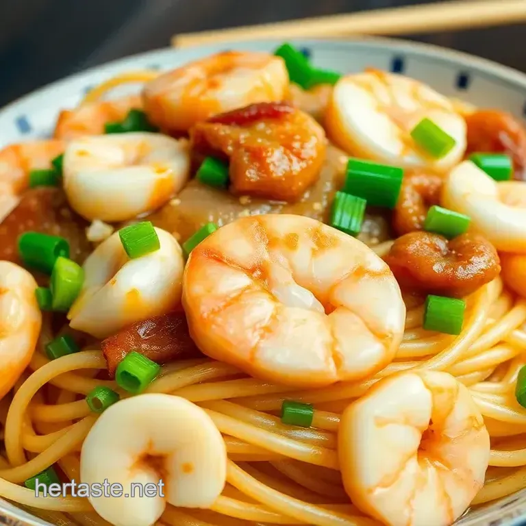Stir-Fry Noodles with Pork & Shrimp in 30 Min