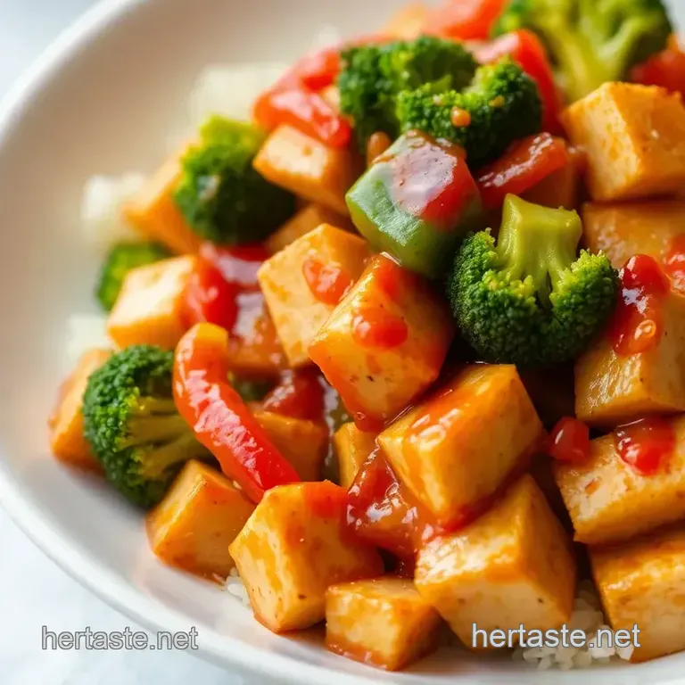 Stir-Fry Tofu with Spicy Gochujang Sauce presentation
