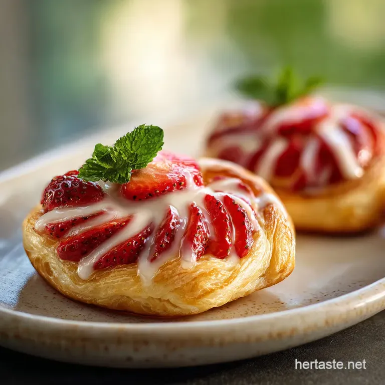 Strawb Puff Pastry Danishes Recipe