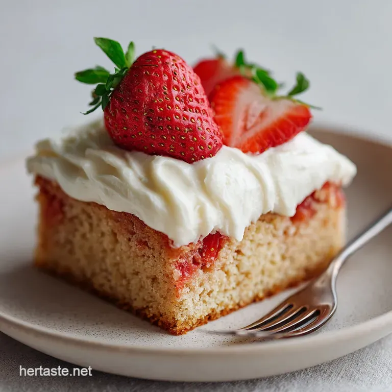 Strawberry Sheet Cake with Cream Cheese Swirl