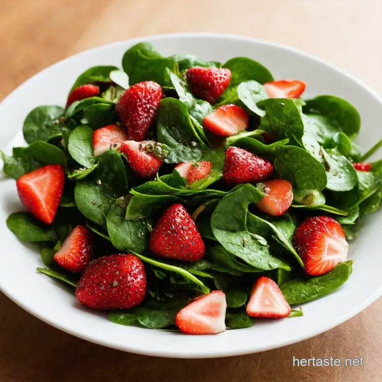Strawberry Spinach Salad with Poppy Seed Dressing presentation