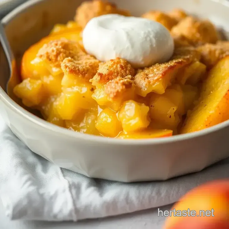 Summer Peach & Blueberry Cobbler presentation