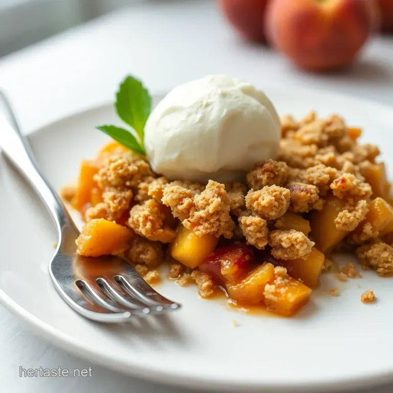 Summertime Peach Crumble Perfection presentation