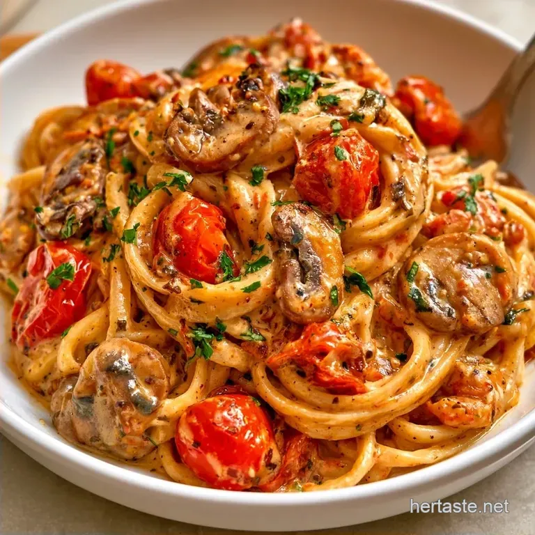 Creamy SunDried Tomato Mushroom Pasta