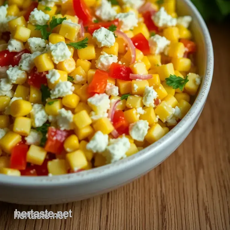 Sunny Summer Corn Feta Salad presentation