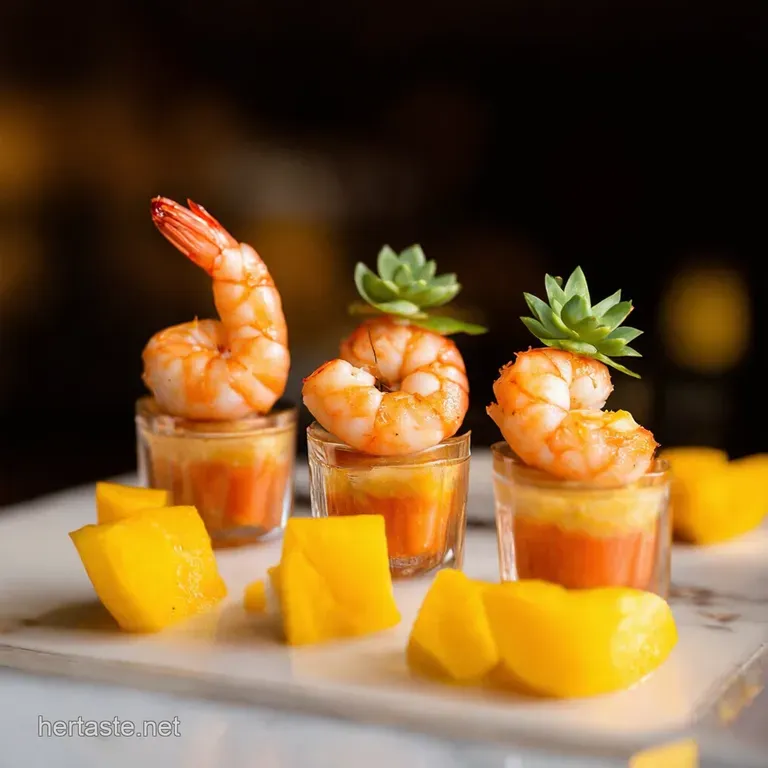 Sunshine Shrimp Shooters with Mango Salsa presentation