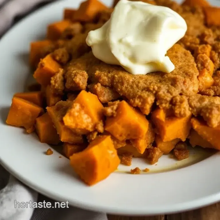 Sweet Potato Cobbler with Buttery Biscuit Topping presentation