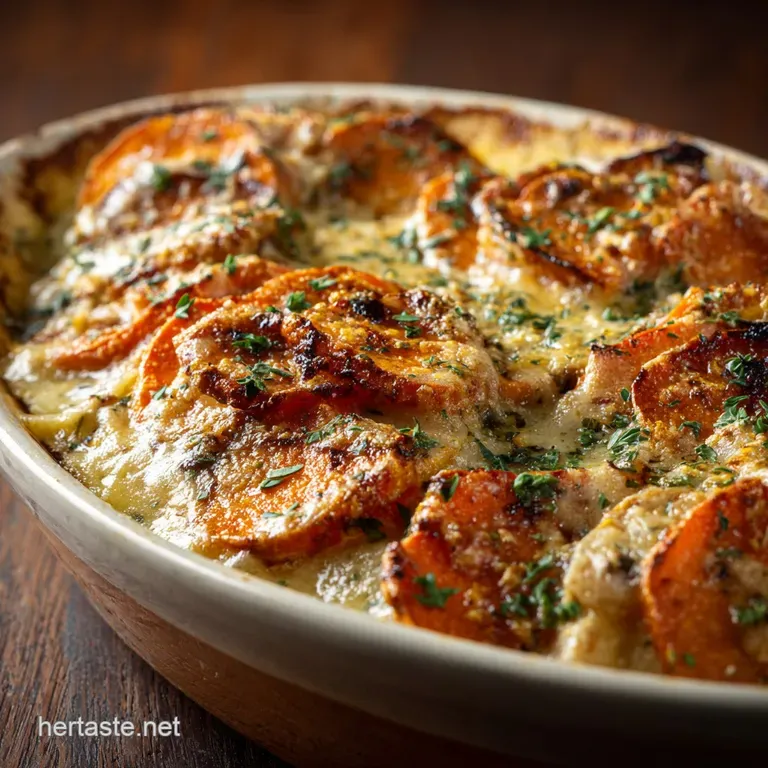 Sweet Potato Tian: the Ultra-Creamy Spiced Gruy&egrave;re Side Dish presentation